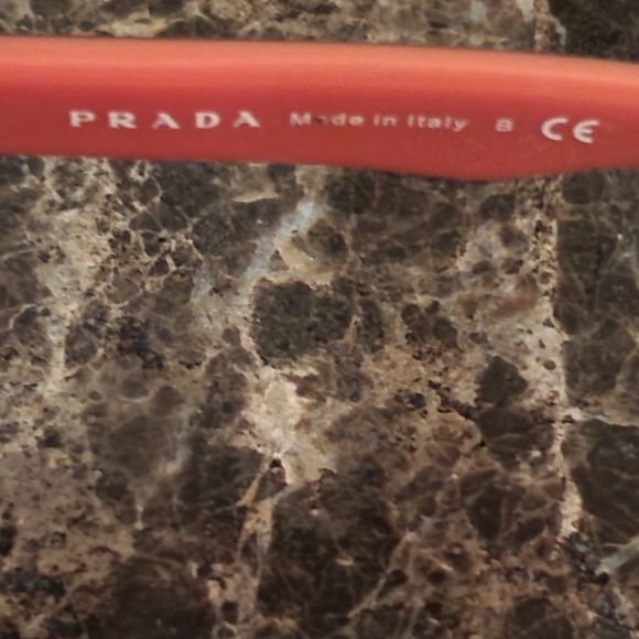 Prada SPR 03N DAN-6S1 Black White Red Sunglasses With Case - Picture 5 of 10